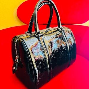 Christian Dior Trotter Boston Bag Patent Vernis Leather